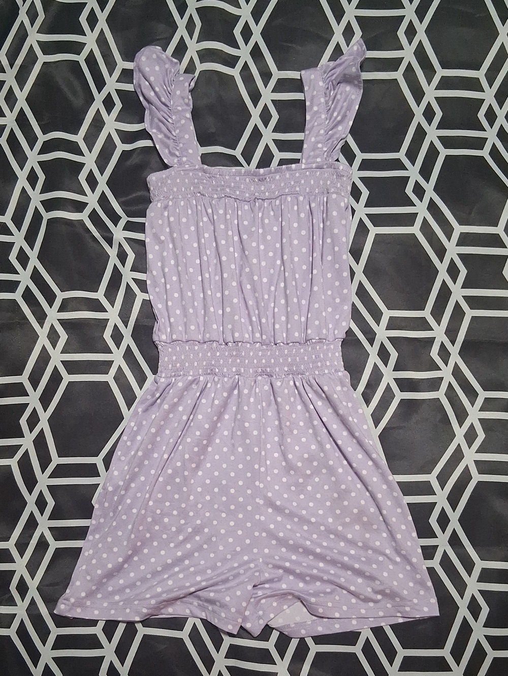Picapino Girls Lavender Polka Dot Romper